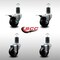 Service Caster 3'' SS Soft Rubber Swivel 1-5/8'' Expanding Stem Caster Set 2 Total Lock Brakes, 4PK SCC-SSEXTTL20S314-SRS-2-S-2-158 - alternate 5